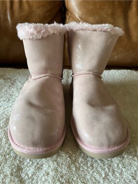 UGG Pink Glitter Classic Short Boots